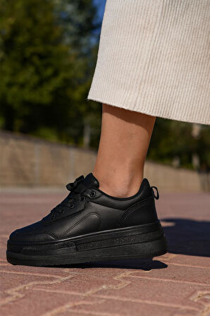 Kadın Günlük Yüksek Taşlı Taban Rahat Kalıp Yürüyüş ve Ortopedik Spor Ayakkabı Bej