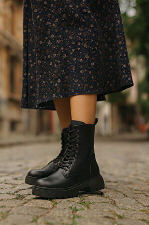 Kadın Postal Fermuarlı Kaymaz Taban  Bot