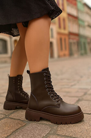 Kadın Postal Fermuarlı Kaymaz Taban  Bot