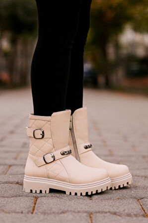 Ortopedik Bağcıklı Fermuarlı Kız Çocuk Bot Ayakkabı Siyah Kız Çocuk Bot