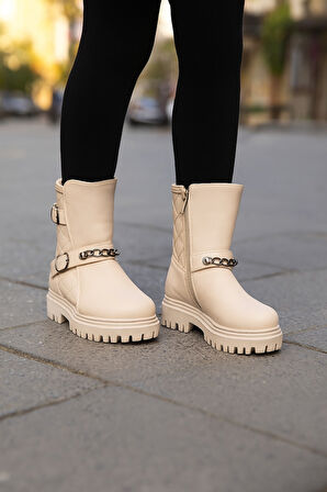 Ortopedik Bağcıklı Fermuarlı Kız Çocuk Bot Ayakkabı Siyah Kız Çocuk Bot