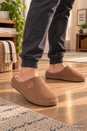 **Erkek Ev Terliği – Kadife Dokulu Yumuşak ve Rahat Günlük Ev Terliği**