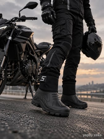 Hafif EVA Kauçuk Kışlık Motorcu Botu – Soğuğa ve Yağmura Karşı Korumalı**