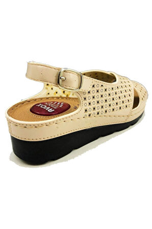 Kadın Günlük Anatomik Ortopedik Jel Taban Topuk Dikeni Önleyici Rahat Jelli Anne Sandalet