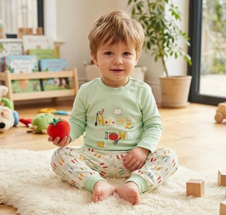 %70 Bambu Pamuklu Bebek Pijama Takımı 3 - 36 Ay