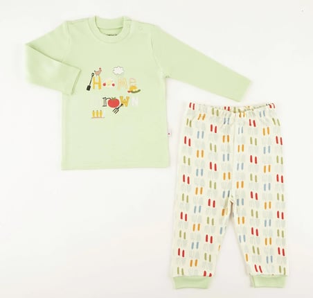 %70 Bambu Pamuklu Bebek Pijama Takımı 3 - 36 Ay