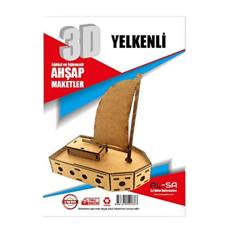 3D Ahşap Yelkenli Maketi