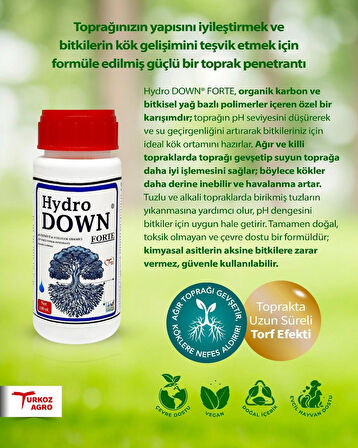 Hydro Down 100 ml Hobi kullanımı içindir (küçük boy) Toprağınızda Torf Efekti, Göllenmeye Son,çimleriniz Artık Çok Rahat