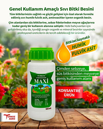 Turkoz Maxi Humik-Fulvik Asit (Bitkisel Kaynaklı) Hobi Kullanımı Içindir (Küçük Boy)
