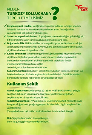 BİTKİ ÇİÇEK BESİNİ VİTAMİNİ SOLUCAN BESİNİ Solluchan Humik-Fulvik Asit Içerir Hobi kullanımı içindir (küçük boy)