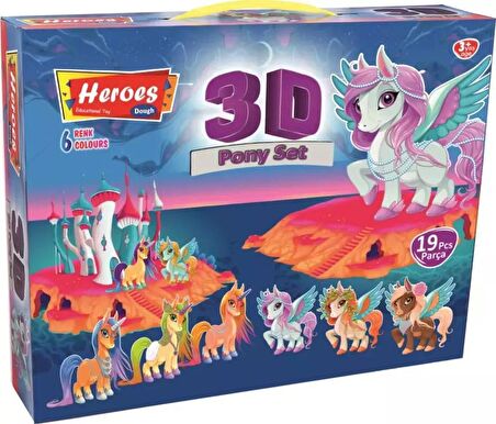 Heroes 3D Pony Oyun Hamuru Seti 21 Parça ERN-569