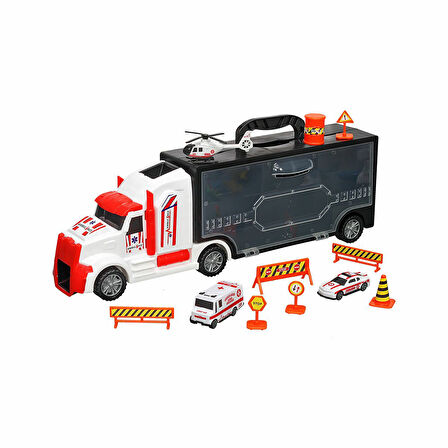 ERN-877 HEROES TOYS ÇANTALI AMBULANS TAŞIYICI TIR SETİ