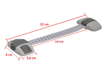 Portakal Safety Çok Amaçlı Buzdolabı-Dolap Kilidi-Gri 