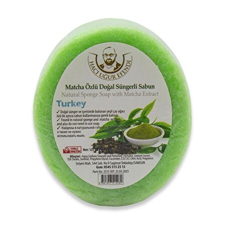 Matcha Özlü Doğal Süngerli Sabun