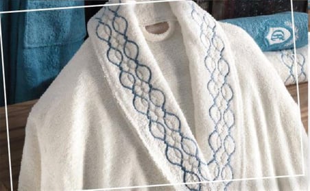 Dantela Mısra Nakışlı 6 Parça Bambu Bornoz Seti