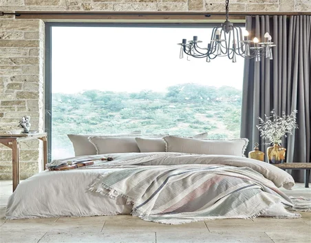 Dantela Shine&Gloria Plain Beige Çift Kişilik Müslin Gelin Seti
