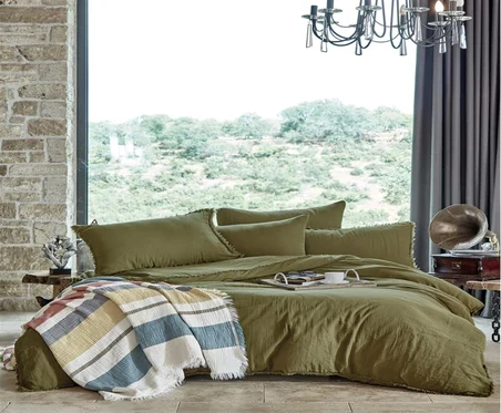 Dantela Shine&Gloria Plain Green Çift Kişilik Müslin Gelin Seti