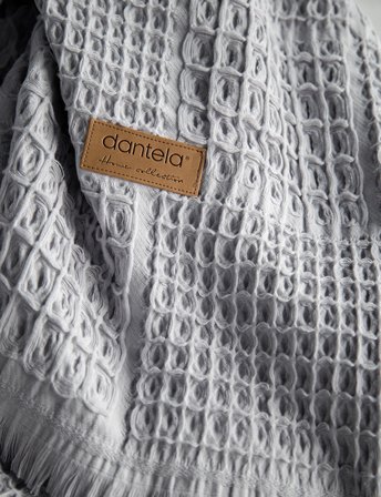 Denzy %100 Pamuk Waffle Yatak Örtüsü & Pike 240x260 Cm Gri