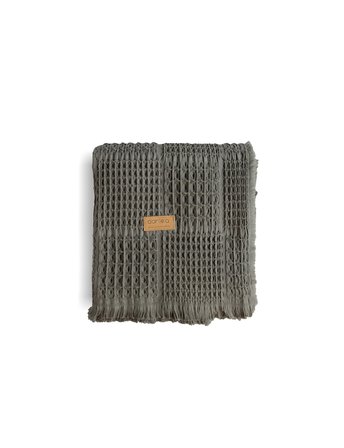 Denzy %100 Pamuk Waffle Yatak Örtüsü & Pike 240x260 Cm Haki
