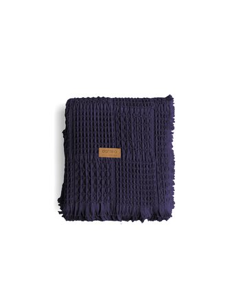 Denzy %100 Pamuk Waffle Yatak Örtüsü & Pike 240x260 Cm Lacivert