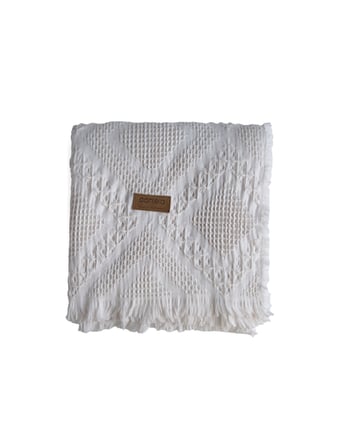 Carro %100 Pamuk Waffle Çift Kişilik Yatak Örtüsü & Pike 240x260 Cm Krem