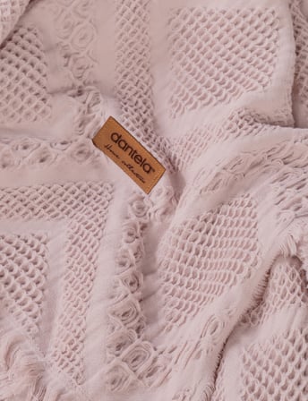 Carro %100 Pamuk Waffle Çift Kişilik Yatak Örtüsü & Pike 240x260 Cm Pudra