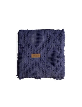 Carro %100 Pamuk Waffle Çift Kişilik Yatak Örtüsü & Pike 240x260 Cm Lacivert