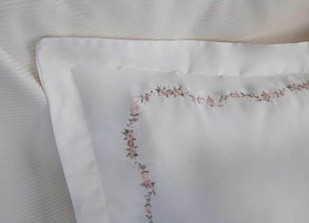 Minoa Nakışlı Pamuk Saten Pike Takımı - Krem