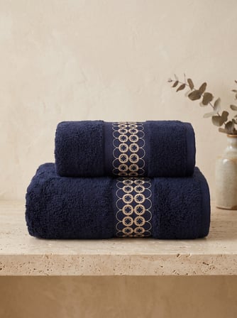 Nomad 2'li Nakışlı Banyo Havlusu Seti