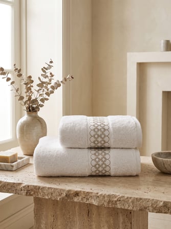 Nomad 2'li Nakışlı Banyo Havlusu Seti
