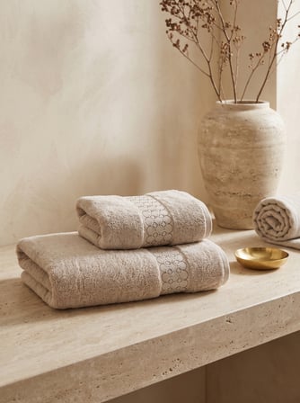 Nomad 2'li Nakışlı Banyo Havlusu Seti