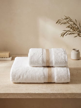 Katrina 2'li Nakışlı Banyo Havlusu Seti