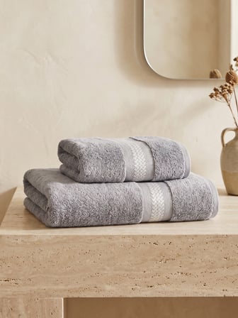 Katrina 2'li Nakışlı Banyo Havlusu Seti