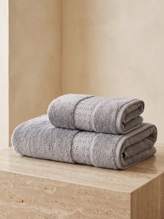 Nomad 2'li Nakışlı Banyo Havlusu Seti