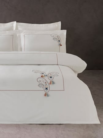 Siena Nakışlı Pamuk Saten Çift Kişilik Nevresim Takımı