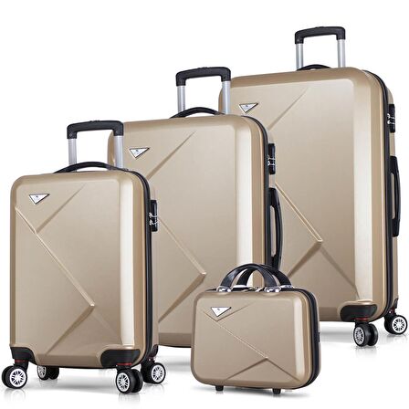 My Valice Diamond Abs 4'lü Travel Valiz Seti Gold