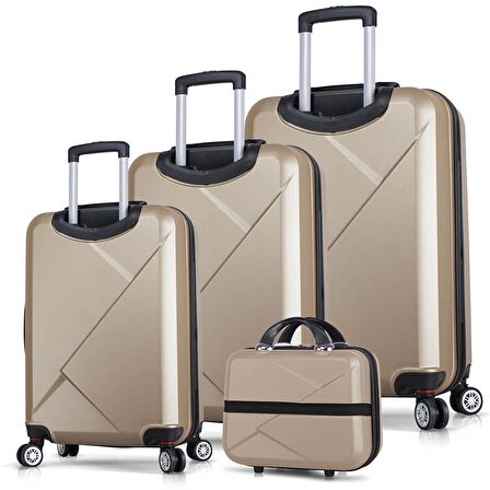 My Valice Diamond Abs 4'lü Travel Valiz Seti Gold