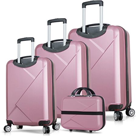 My Valice Diamond Abs 4'lü Travel Valiz Seti Rose Gold