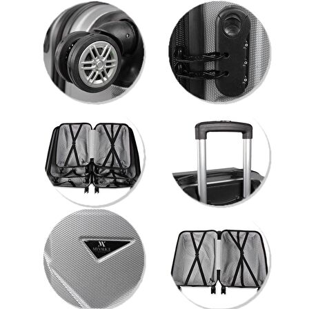 My Valice Diamond Abs 4'lü Travel Valiz Seti Rose Gold