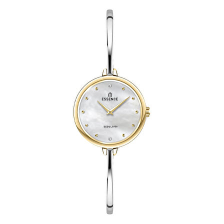 Essence D1242.220 Taşlı Tasarım Metal Kordon Metal Kasa 3 ATM Suya Dayanıklı Metalik-Altın Renk Kadın Kol Saati