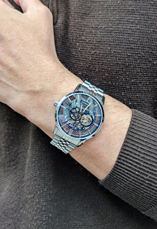 Lee Cooper LC08036 Otomatik Mekanizma İskelet Kadran 5 Atm Su Geçirmezlik Metalik Renk Erkek Kol Saati 