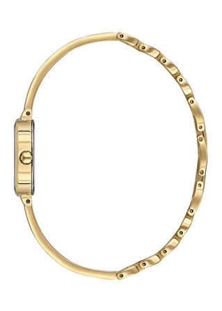 Essence D1222.130 Kare Kadran Metal Kordon Metal Kasa 3 ATM Suya Dayanıklı Altın Renk Kadın Kol Saati