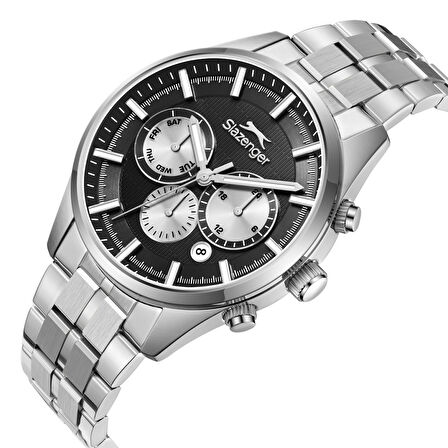 Slazenger SL.09.2483.2.01 Tüm Fonksiyonlar Aktif Çelik Kordon Çelik Kasa 10 ATM Suya Dayanıklı Metalik Renk Erkek Kol Saati