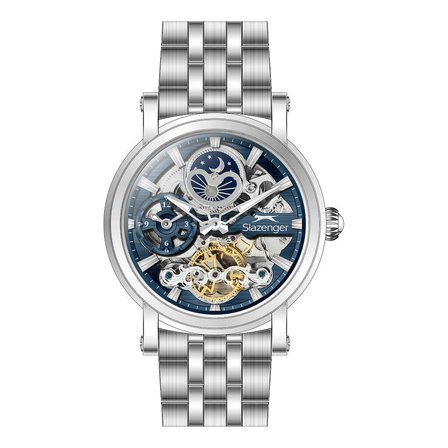 Slazenger SL.09.2611.1.390 Otomatik Çelik Gri Lacivert Kadran 46 mm Erkek Kol Saati