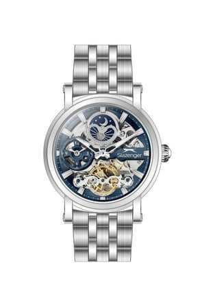 Slazenger SL.09.2611.1.390 Otomatik Çelik Gri Lacivert Kadran 46 mm Erkek Kol Saati