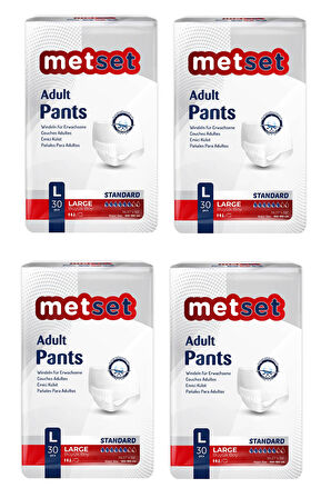 Metset Emici Külot Large Büyük Boy 30 Luk 4 Paket 120 Adet