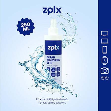 Zolx Ekran Temizleme Seti 250ML * 4 Adet (Mikrofiber Bez Hediyeli)