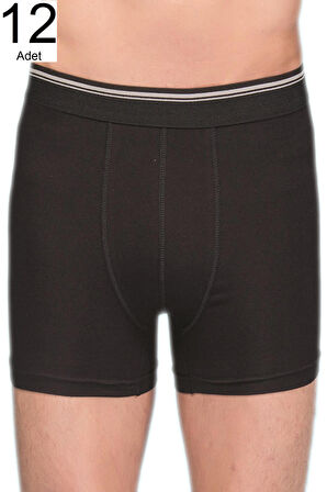 Erkek Siyah 12'Li Paket Likralı Boxer ELF568BER109712