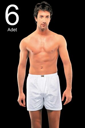 Erkek Beyaz Paçalı 6'lı Paket Külot