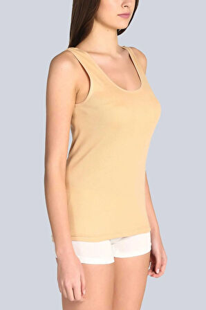 Kadın Beyaz 3'Lü Paket Pamuklu Ribana Askılı Atlet